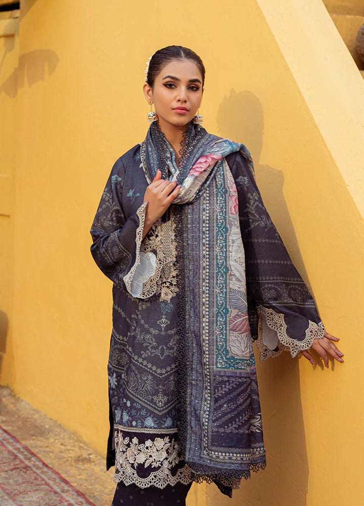 Tresor Luxe By Zarqash Embroidered Lawn Suits Unstitched 3 Piece ZRQ23T ZQ 5B - Luxury Collection