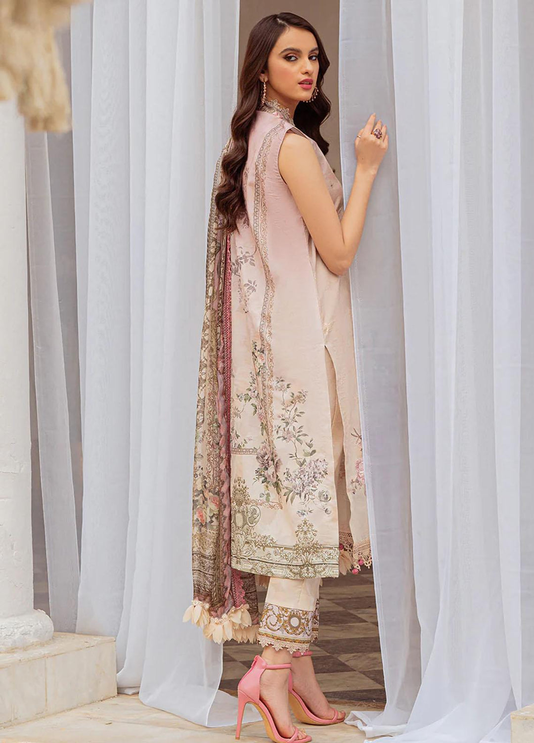 Tresor Luxe By Zarqash Embroidered Lawn Suits Unstitched 3 Piece ZRQ23T ZQ 6B - Luxury Collection