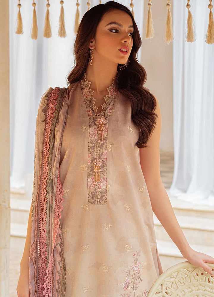 Tresor Luxe By Zarqash Embroidered Lawn Suits Unstitched 3 Piece ZRQ23T ZQ 6B - Luxury Collection