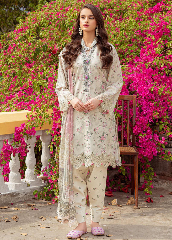 Tresor Luxe By Zarqash Embroidered Lawn Suits Unstitched 3 Piece ZRQ23T ZQ 7B - Luxury Collection