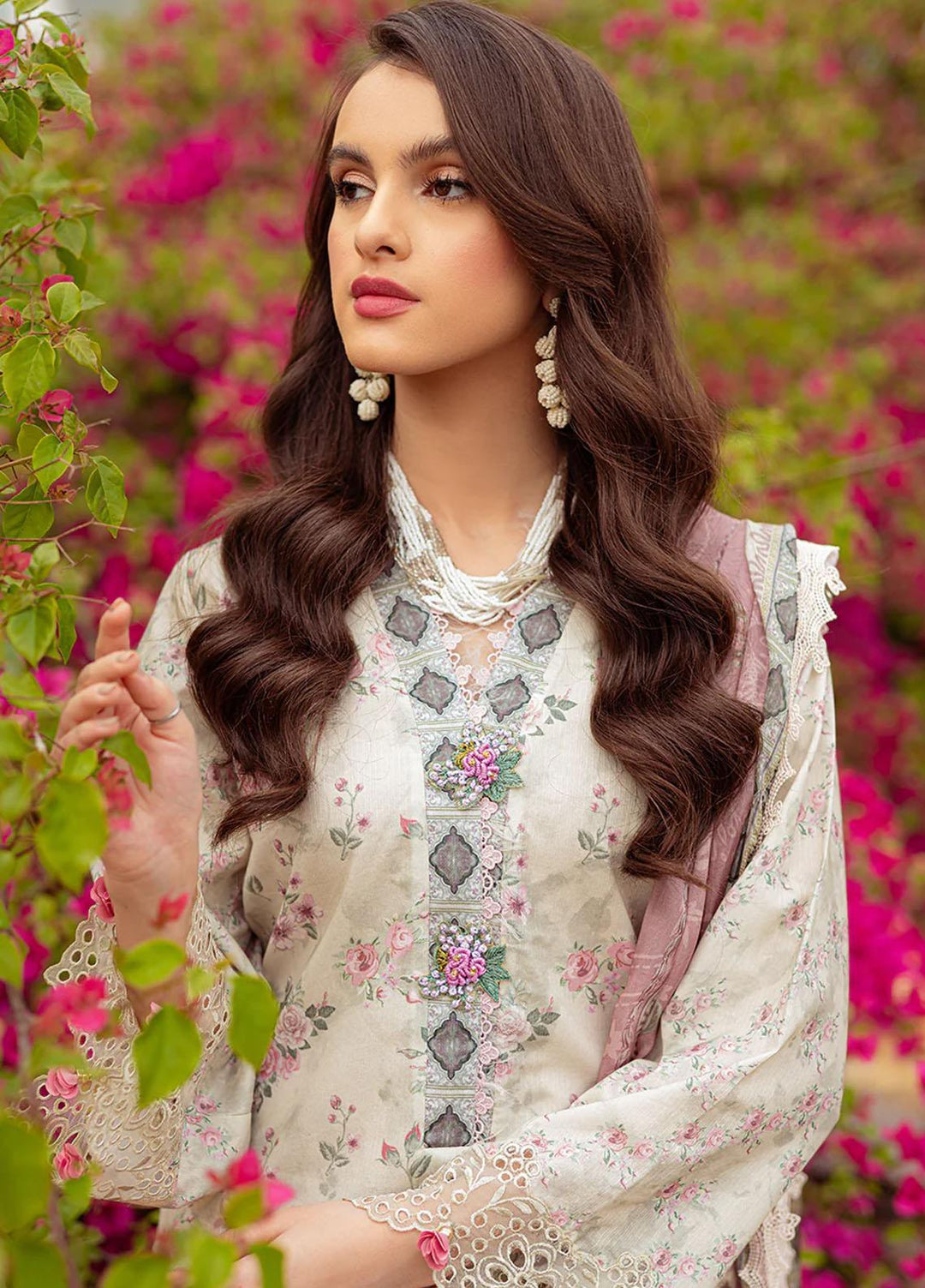 Tresor Luxe By Zarqash Embroidered Lawn Suits Unstitched 3 Piece ZRQ23T ZQ 7B - Luxury Collection