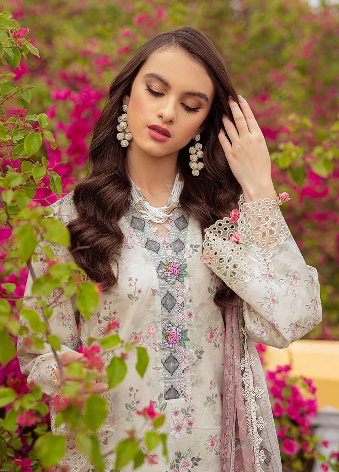 Tresor Luxe By Zarqash Embroidered Lawn Suits Unstitched 3 Piece ZRQ23T ZQ 7B - Luxury Collection