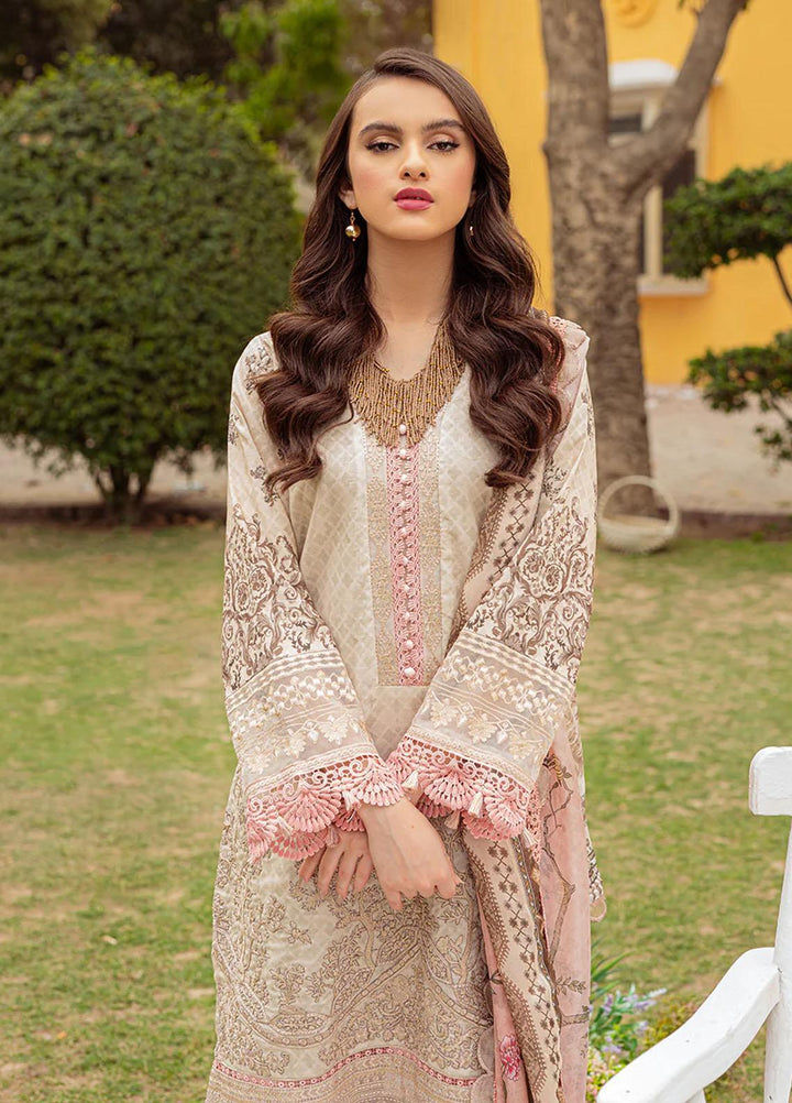 Tresor Luxe By Zarqash Embroidered Lawn Suits Unstitched 3 Piece ZRQ23T ZQ 8A - Luxury Collection