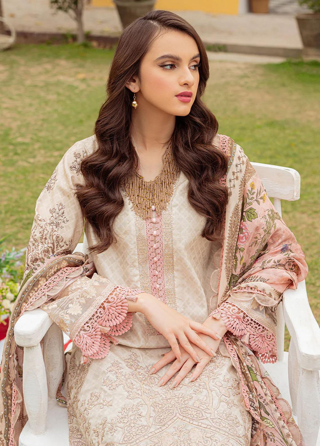 Tresor Luxe By Zarqash Embroidered Lawn Suits Unstitched 3 Piece ZRQ23T ZQ 8A - Luxury Collection