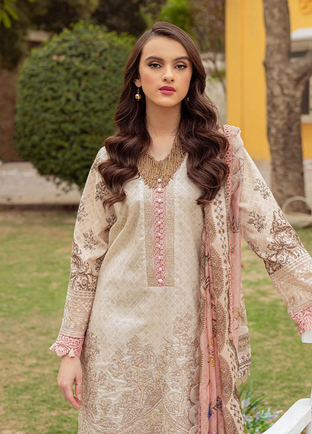 Tresor Luxe By Zarqash Embroidered Lawn Suits Unstitched 3 Piece ZRQ23T ZQ 8A - Luxury Collection