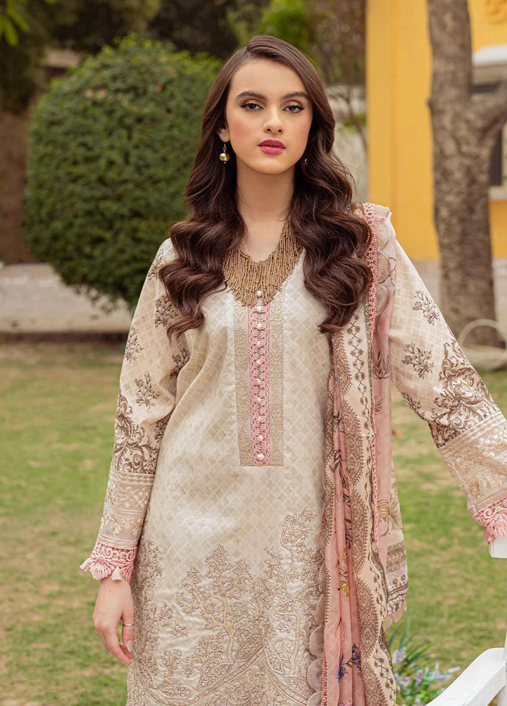 Tresor Luxe By Zarqash Embroidered Lawn Suits Unstitched 3 Piece ZRQ23T ZQ 8A - Luxury Collection