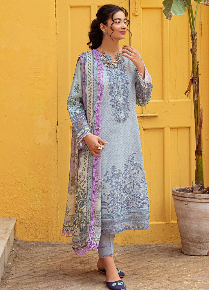 Tresor Luxe By Zarqash Embroidered Lawn Suits Unstitched 3 Piece ZRQ23T ZQ 8B - Luxury Collection