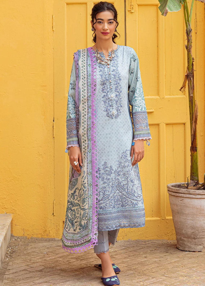 Tresor Luxe By Zarqash Embroidered Lawn Suits Unstitched 3 Piece ZRQ23T ZQ 8B - Luxury Collection