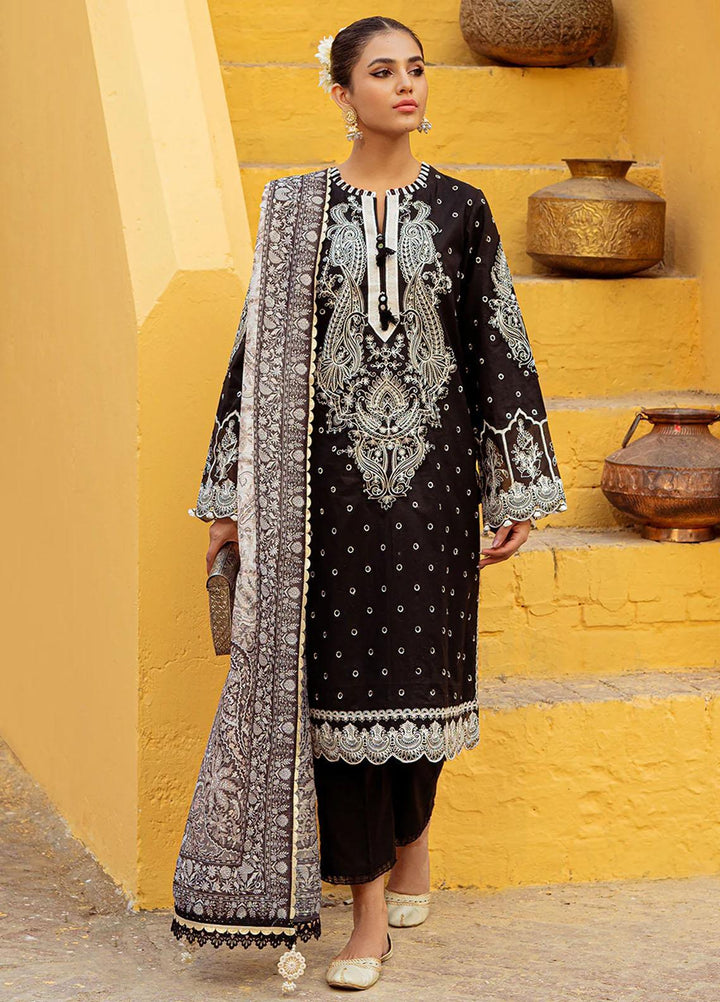 Tresor Luxe By Zarqash Embroidered Lawn Suits Unstitched 3 Piece ZRQ23T ZQ 9A - Luxury Collection