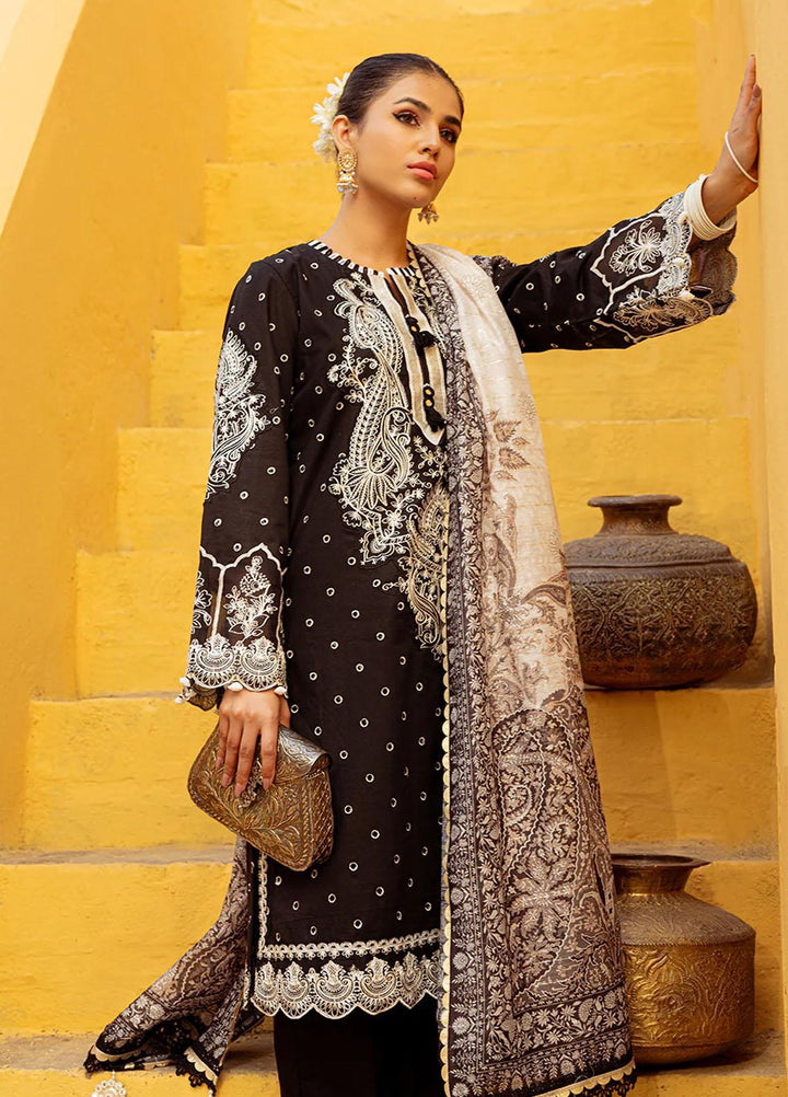Tresor Luxe By Zarqash Embroidered Lawn Suits Unstitched 3 Piece ZRQ23T ZQ 9A - Luxury Collection