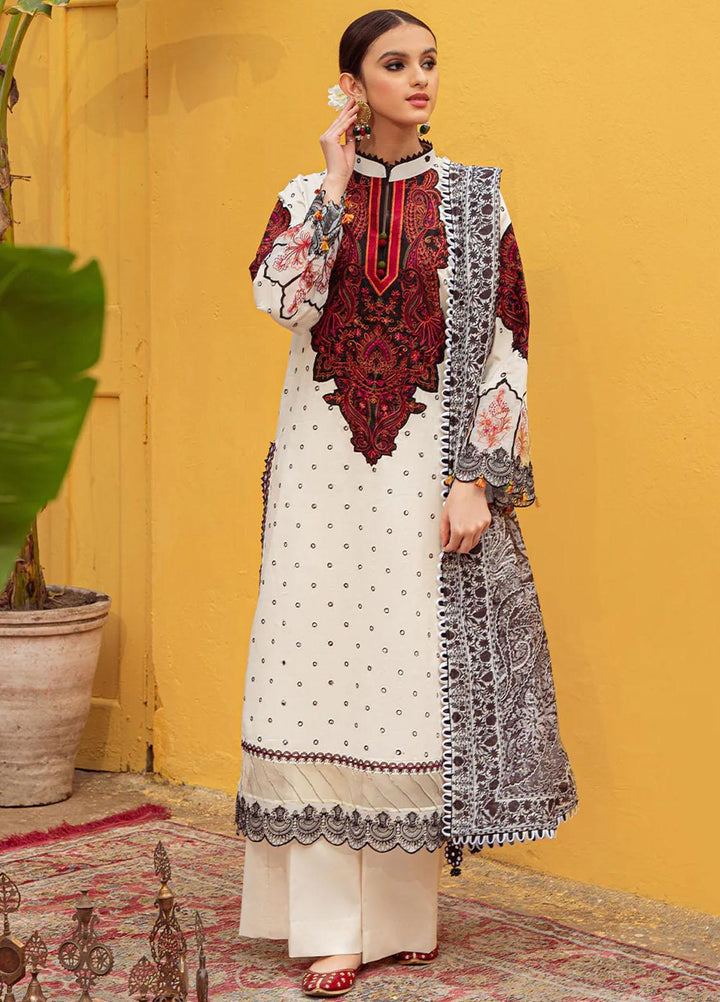 Tresor Luxe By Zarqash Embroidered Lawn Suits Unstitched 3 Piece ZRQ23T ZQ 9B - Luxury Collection