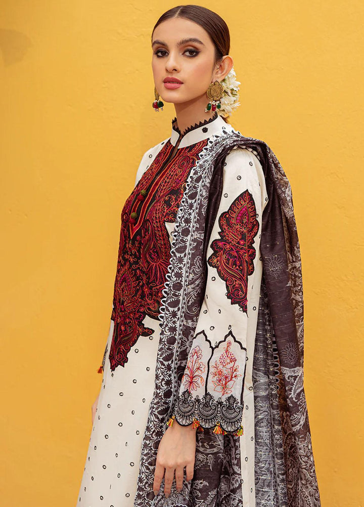 Tresor Luxe By Zarqash Embroidered Lawn Suits Unstitched 3 Piece ZRQ23T ZQ 9B - Luxury Collection