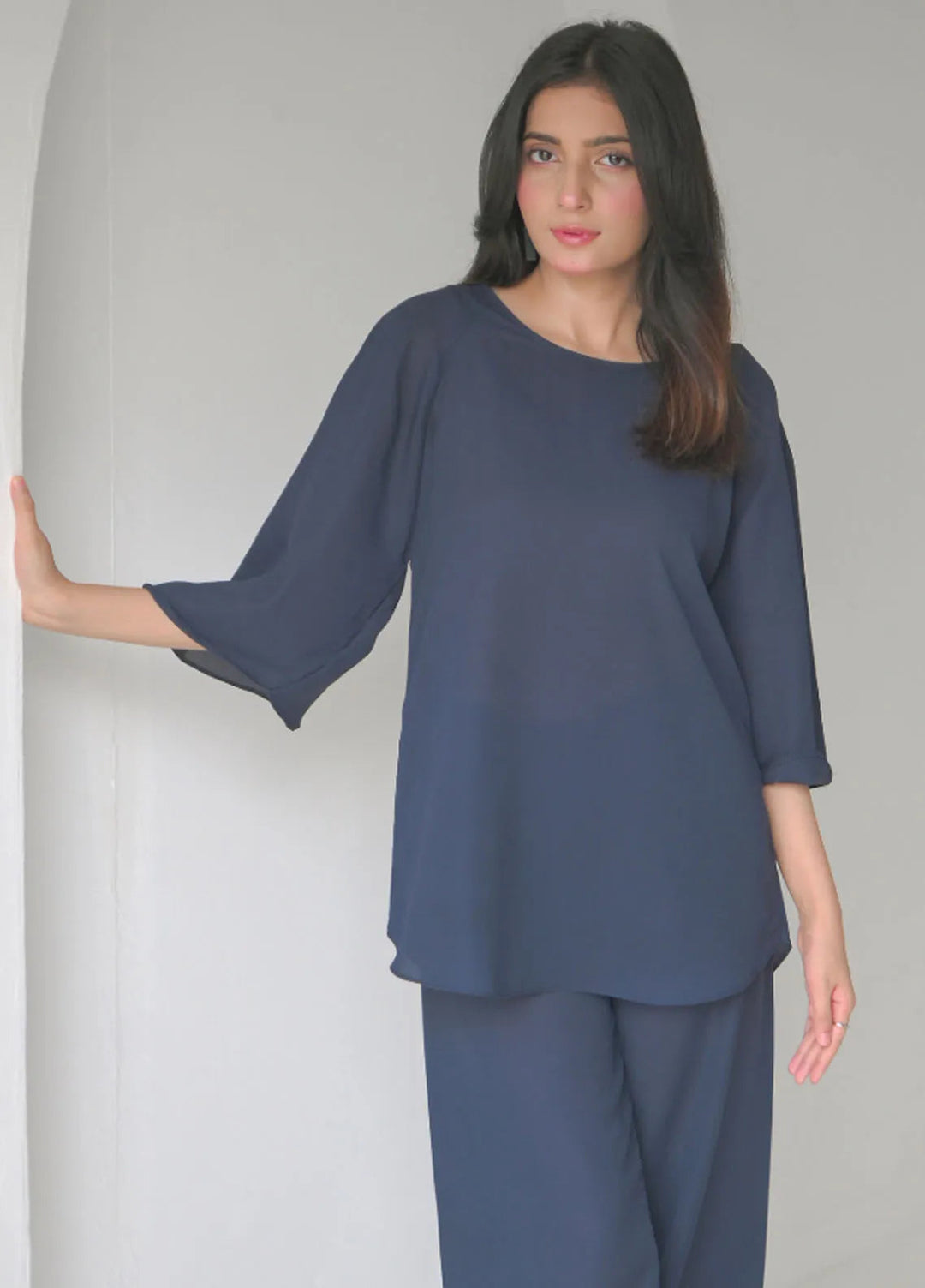 Zauk Pret Casual Georgette 2 Piece Suit Aqua