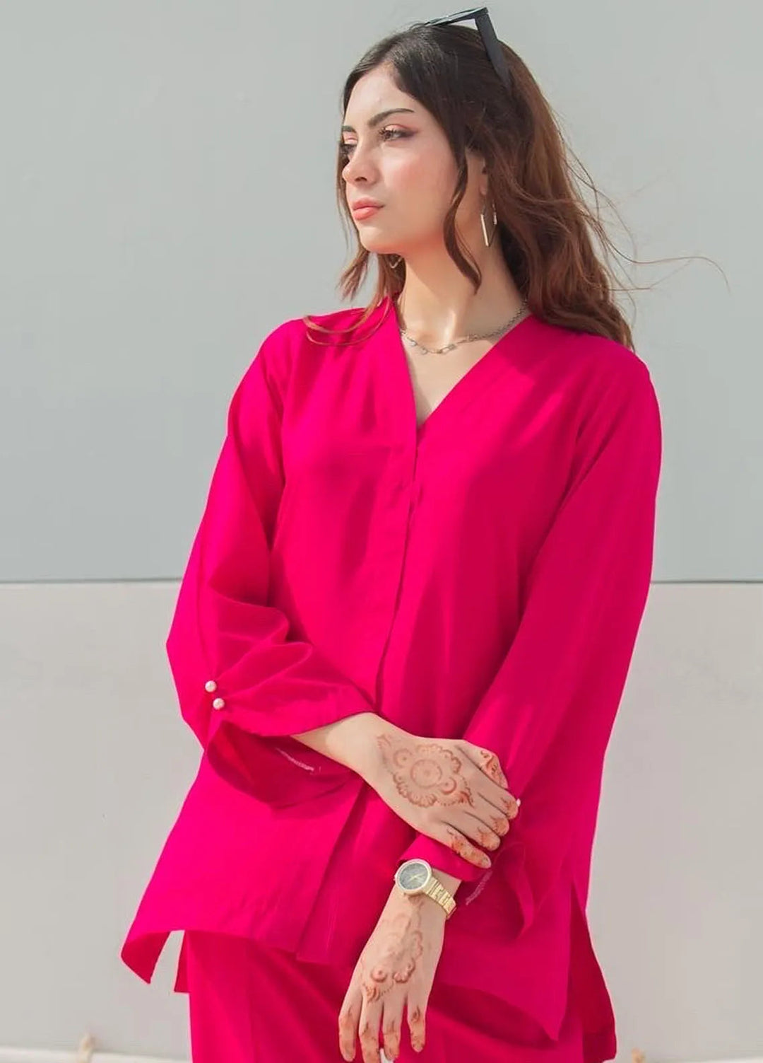 Zauk Pret Casual Georgette 2 Piece Suit Candy