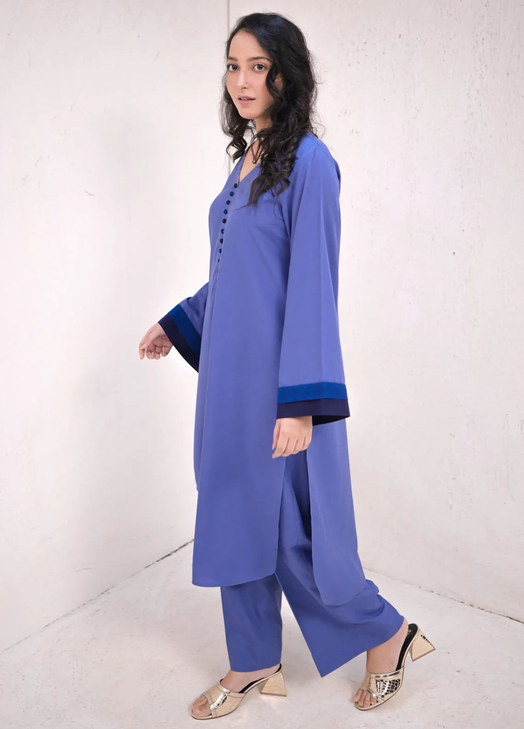 Zauk Pret Casual Georgette 2 Piece Suit Cornflower Blue