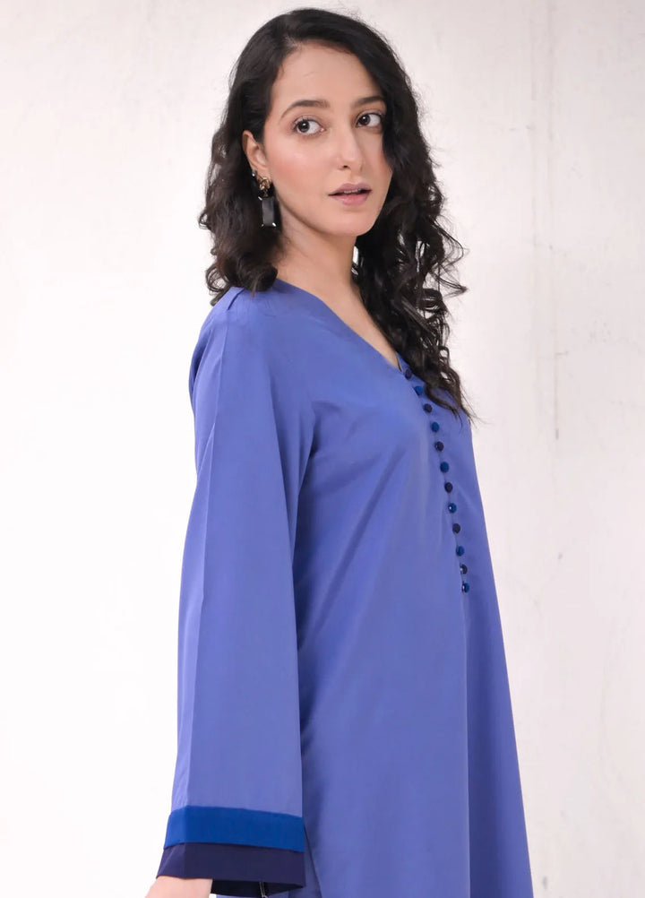 Zauk Pret Casual Georgette 2 Piece Suit Cornflower Blue