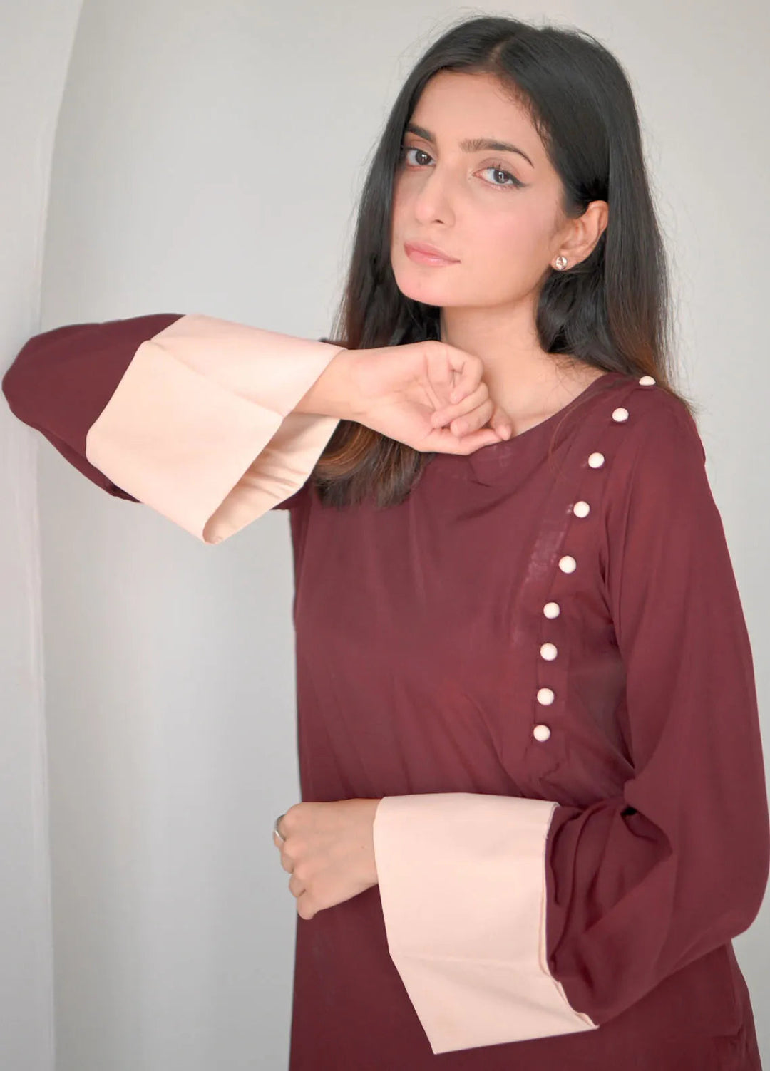 Zauk Pret Casual Georgette 2 Piece Suit Scarlet