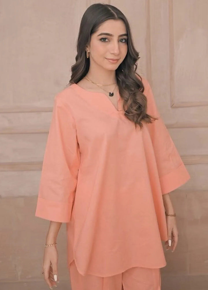 Zauk Pret Casual Lawn 2 Piece Suit Peach