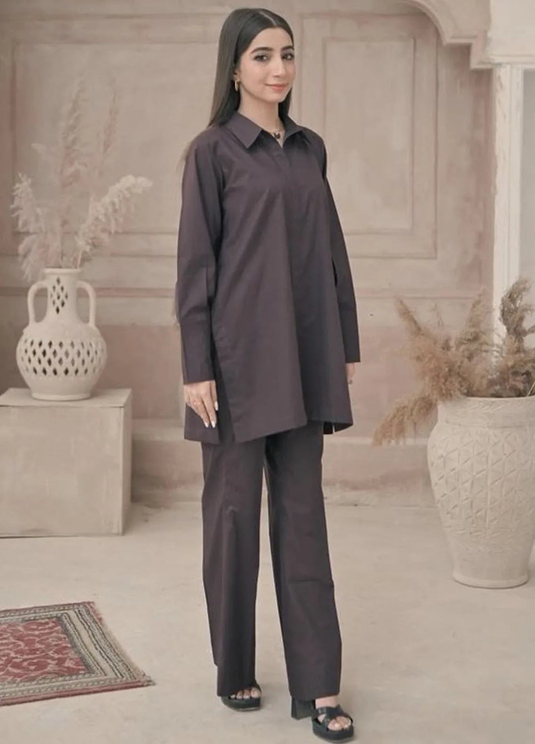 Zauk Pret Casual Lawn 2 Piece Suit Umber