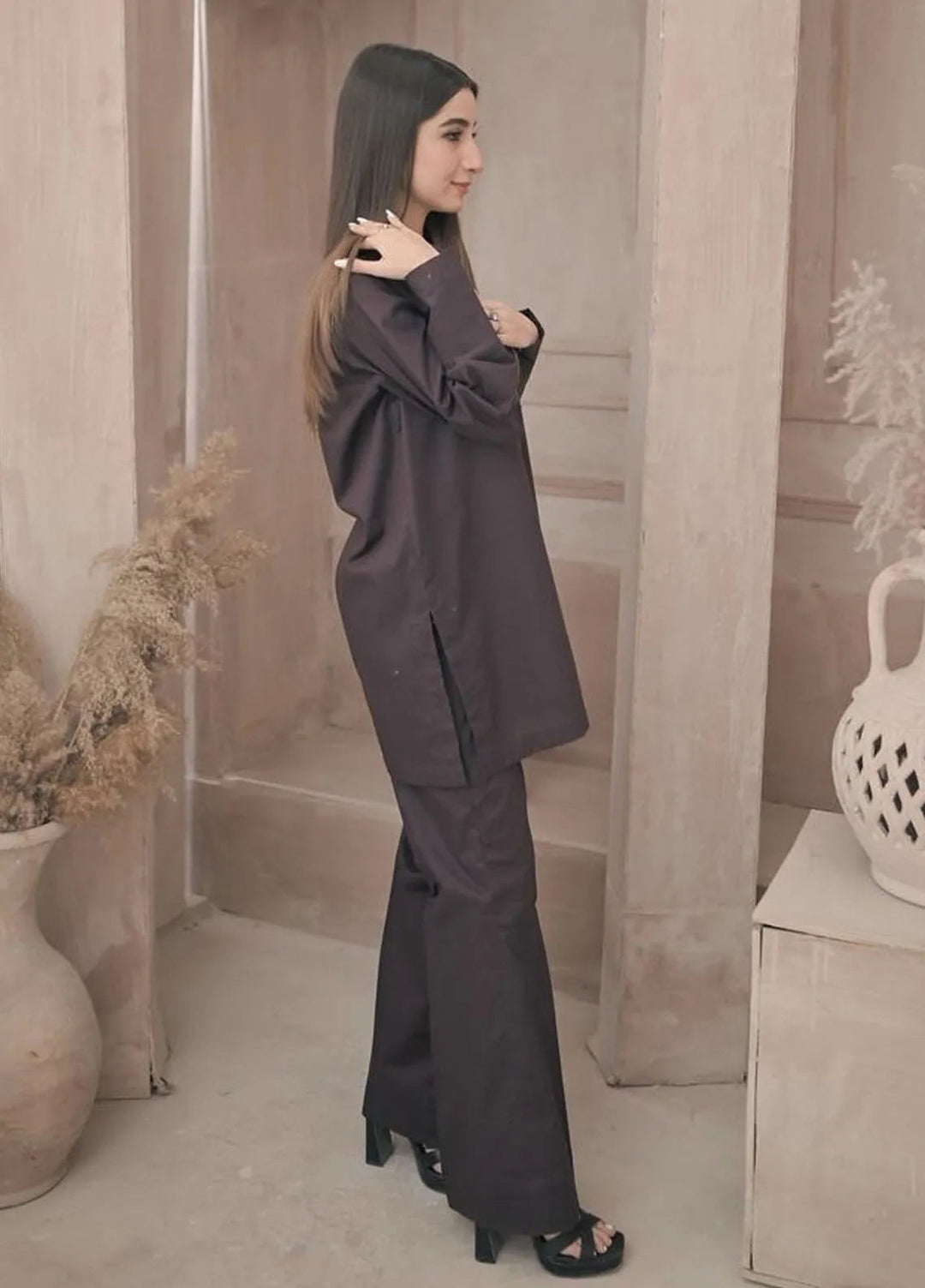 Zauk Pret Casual Lawn 2 Piece Suit Umber