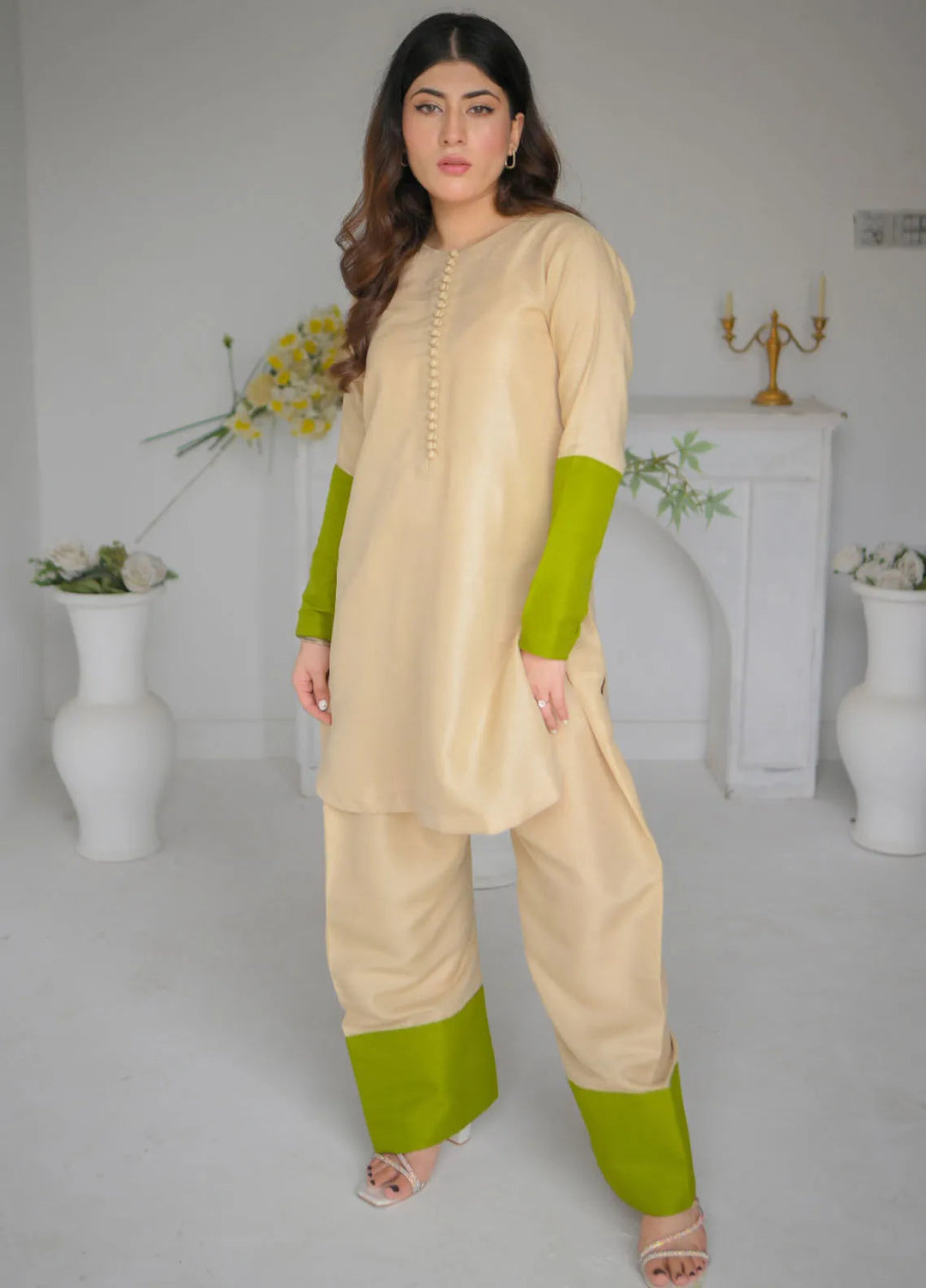 Zauk Pret Casual Rawsilk 2 Piece Suit Pastel