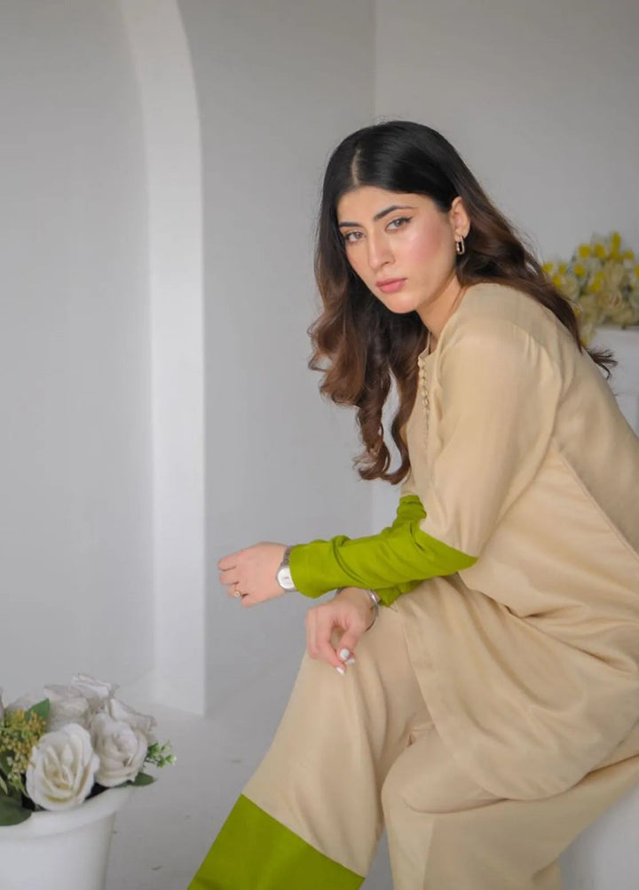 Zauk Pret Casual Rawsilk 2 Piece Suit Pastel