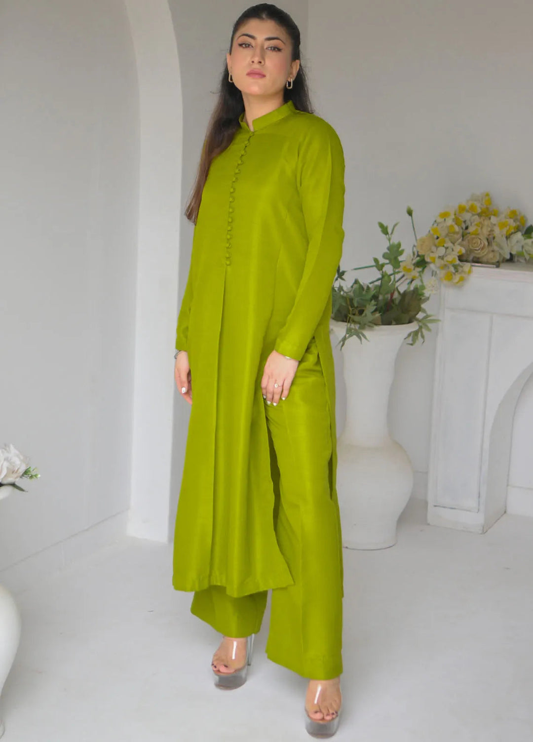 Zauk Pret Casual Rawsilk 2 Piece Suit Pine