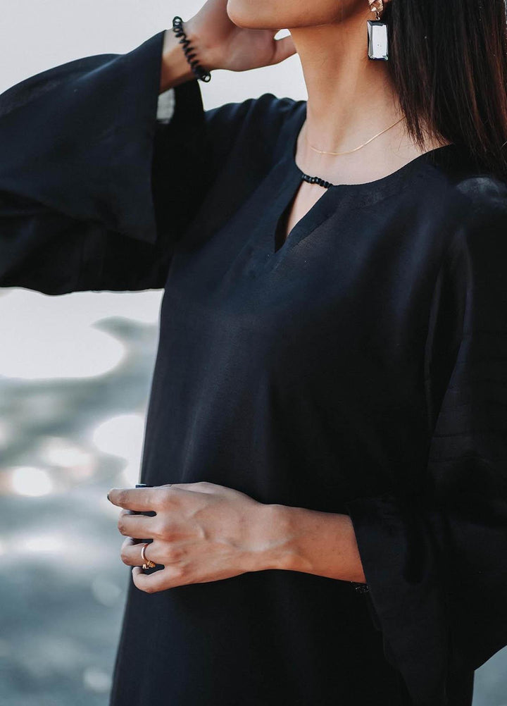 Zauk Casual Pret  Cotton Silk 2 Piece Dress ZK23CW Black two piece