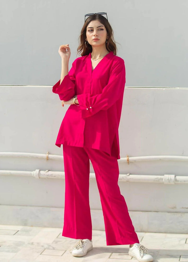 Zauk Women RTW Solids Swiss Malai 2 Piece Suit ZK26RC Candy V-4 - Casual Collection