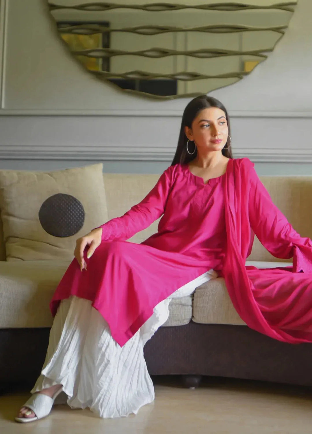 Zauk Pret Embroidered Raw Silk 3 Piece Suit Flora