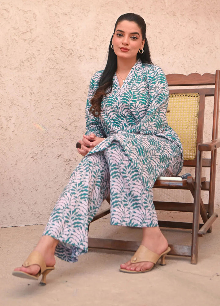 Zauk Pret Printed Crepe 2 Piece Suit Grass Hopper