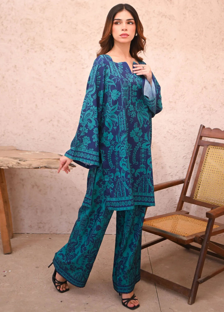 Zauk Women RTW Printed Wrinkle Free Crepe 2 Piece Suit ZK26RC Marina P-E-2 - Casual Collection