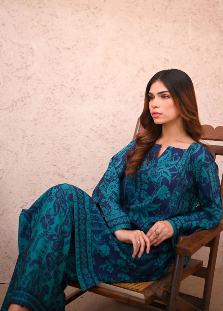 Zauk Pret Printed Crepe 2 Piece Suit Marina