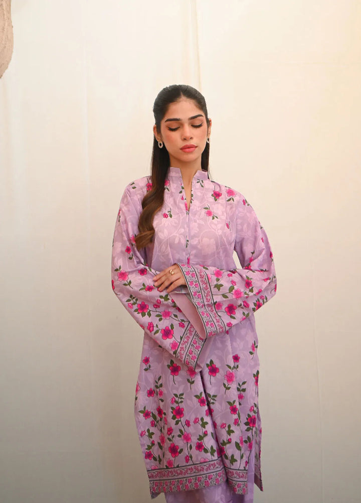 Zauk Pret Printed Crepe 2 Piece Suit Rose Quartz