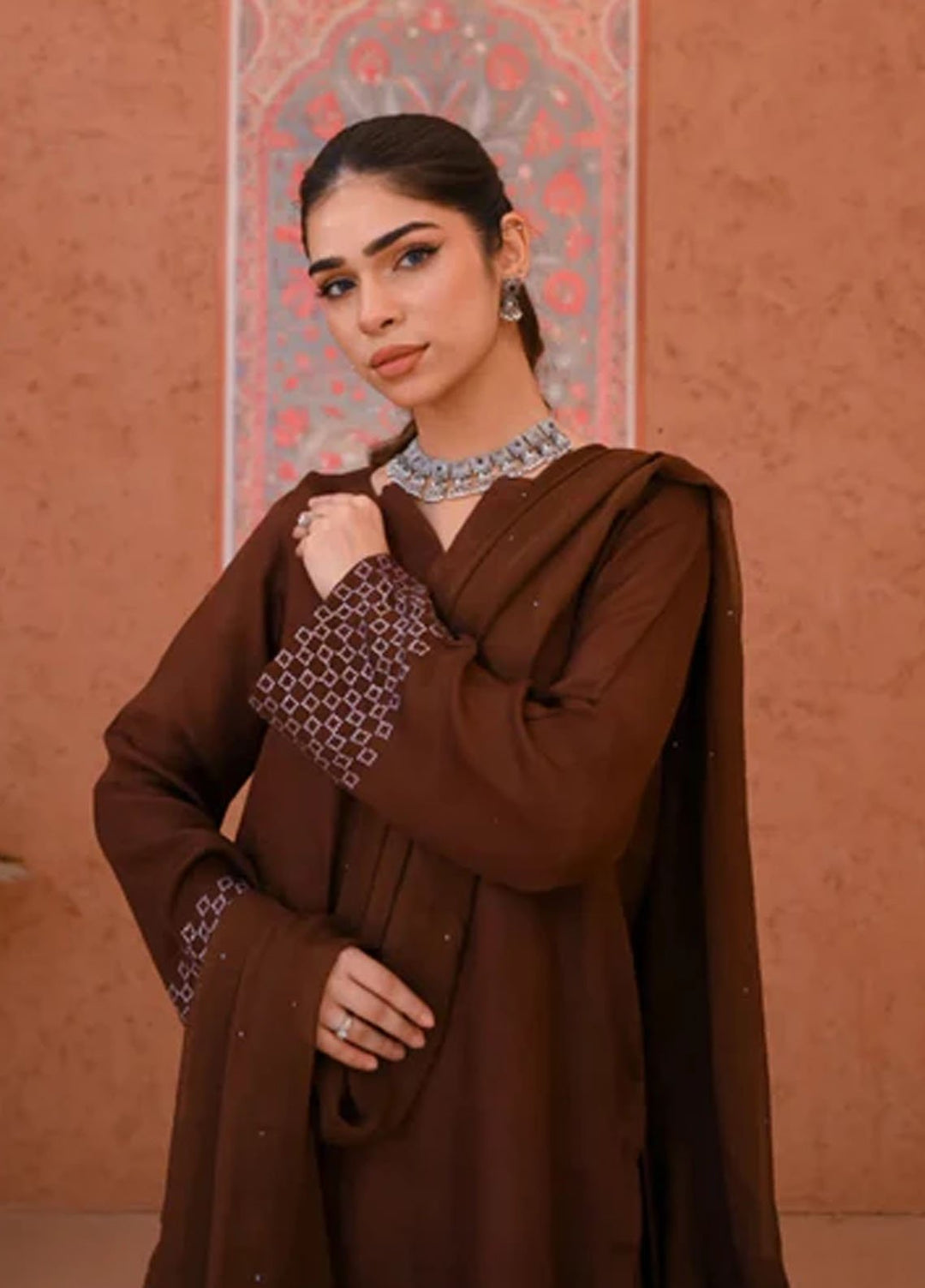 Zauk Pret Solids Raw Silk 3 Piece Rosewood