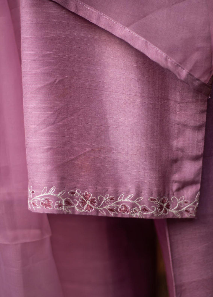 Zauk Pret Embroidered Raw Silk 3 Piece Suit ZK23F Lavender