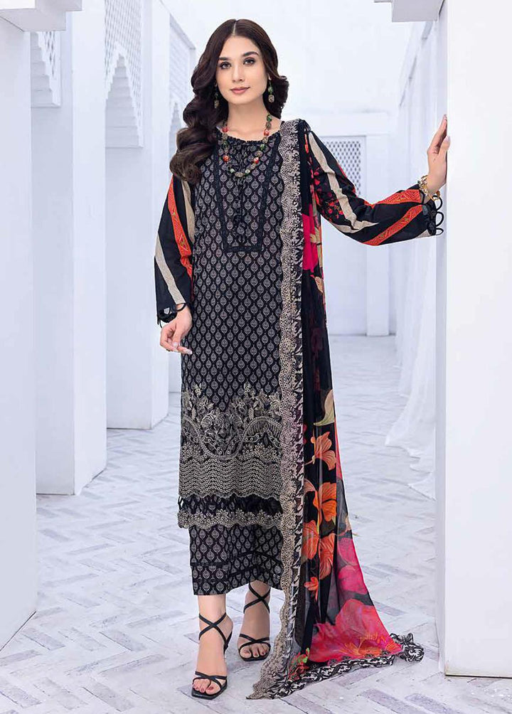 Zauq By Charizma Embroidered Lawn Suits Unstitched 3 Piece CRZ23BW BWS-01 - Black & White Collection