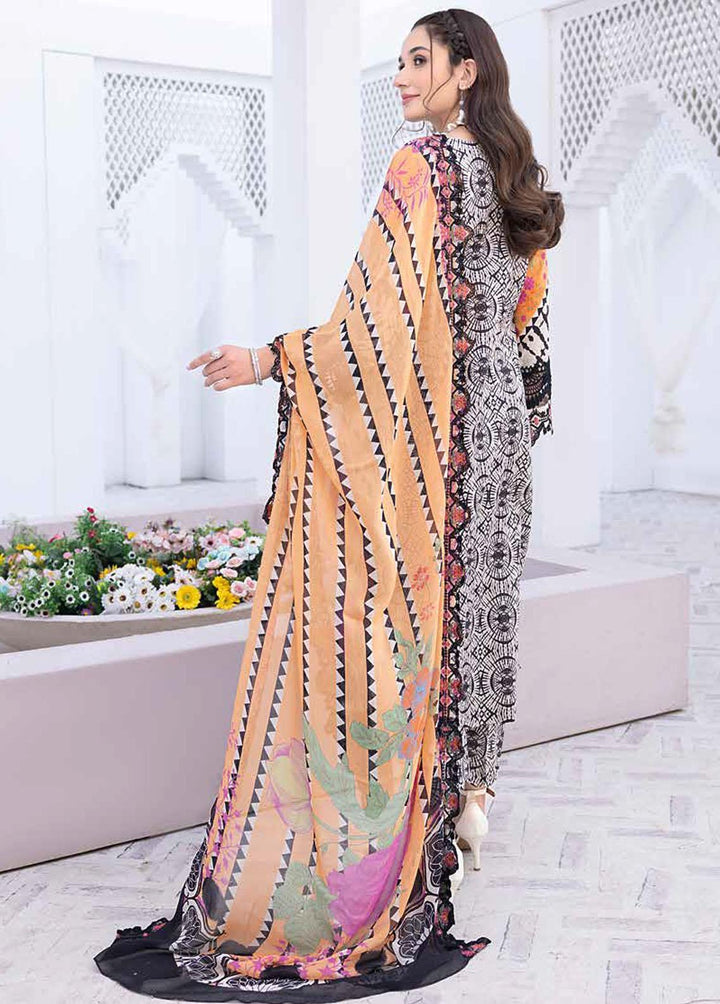 Zauq By Charizma Embroidered Lawn Suits Unstitched 3 Piece CRZ23BW BWS-02 - Black & White Collection