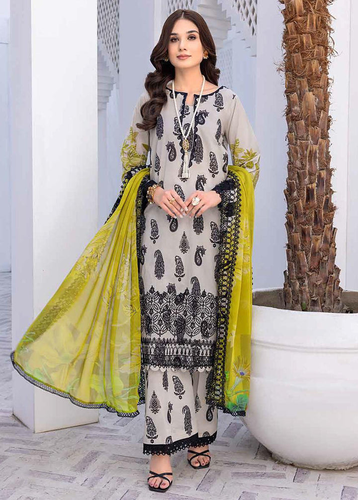 Zauq By Charizma Embroidered Lawn Suits Unstitched 3 Piece CRZ23BW BWS-04 - Black & White Collection