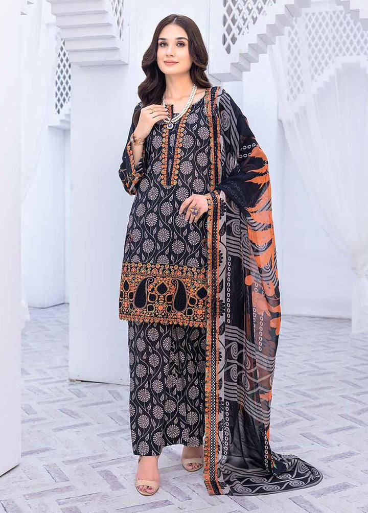 Zauq By Charizma Embroidered Lawn Suits Unstitched 3 Piece CRZ23BW BWS-05 - Black & White Collection
