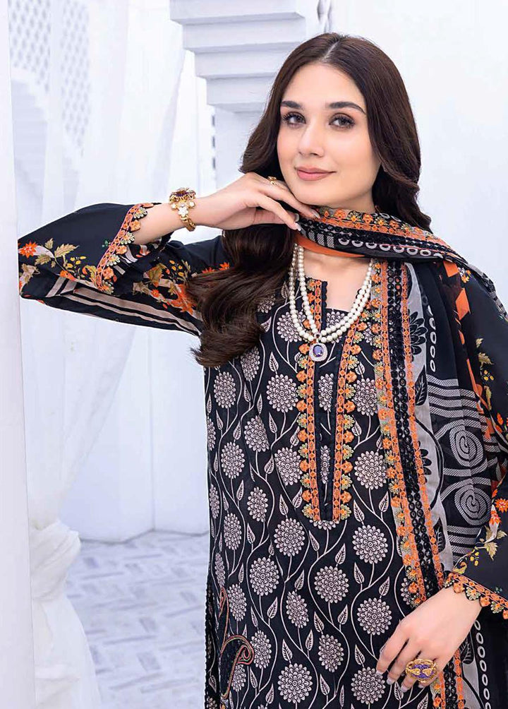 Zauq By Charizma Embroidered Lawn Suits Unstitched 3 Piece CRZ23BW BWS-05 - Black & White Collection