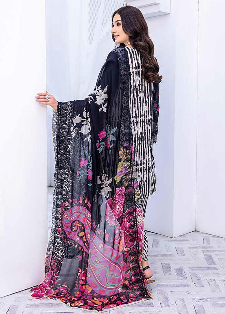 Zauq By Charizma Embroidered Lawn Suits Unstitched 3 Piece CRZ23BW BWS-06 - Black & White Collection