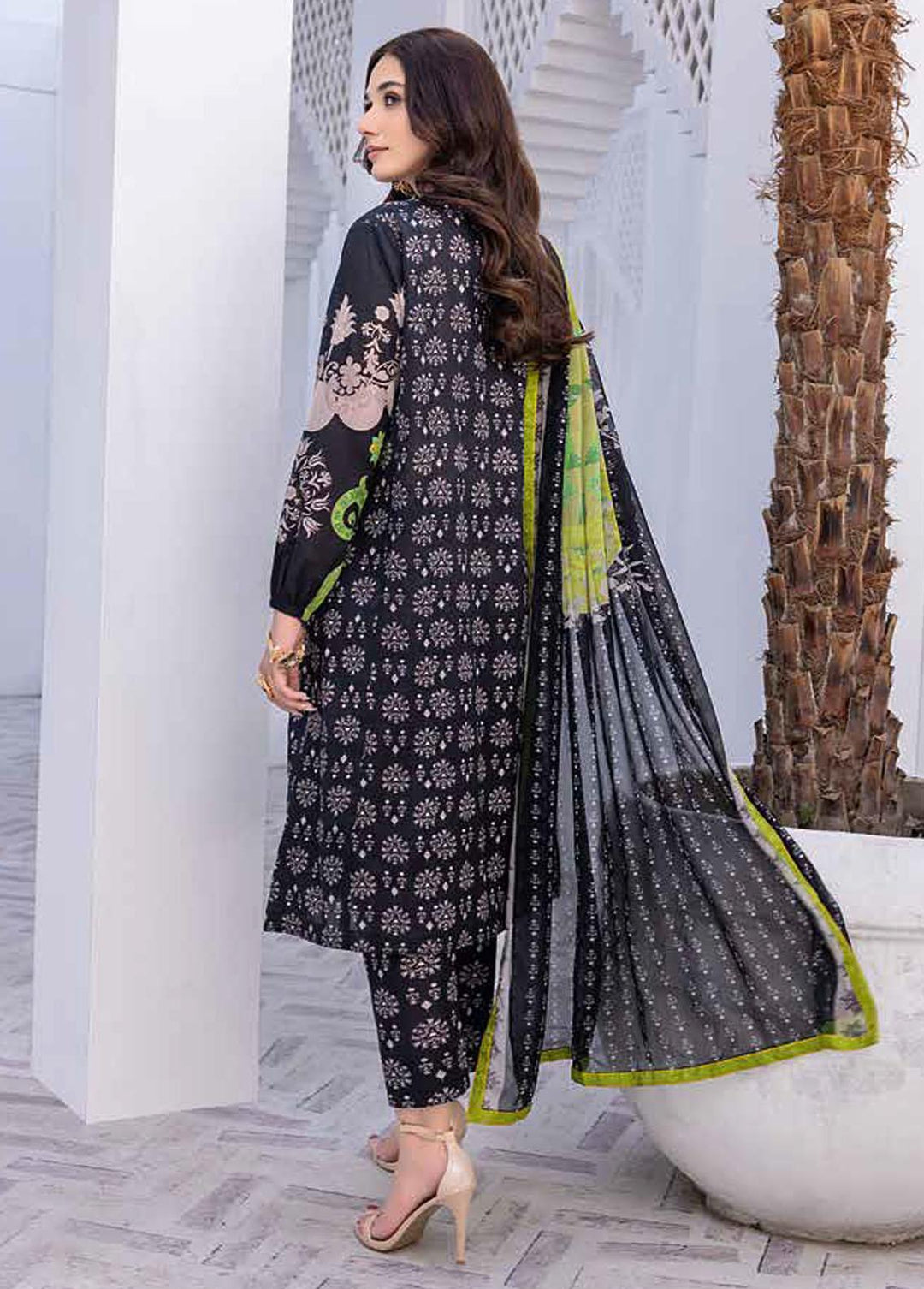 Zauq By Charizma Embroidered Lawn Suits Unstitched 3 Piece CRZ23BW BWS-07 - Black & White Collection