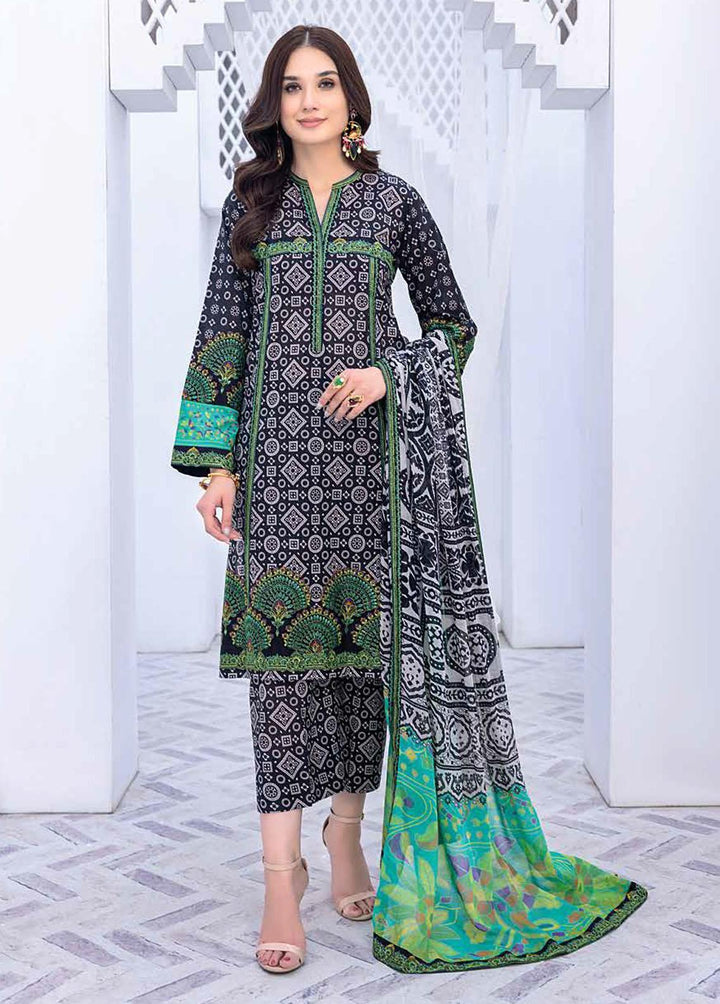 Zauq By Charizma Embroidered Lawn Suits Unstitched 3 Piece CRZ23BW BWS-08 - Black & White Collection