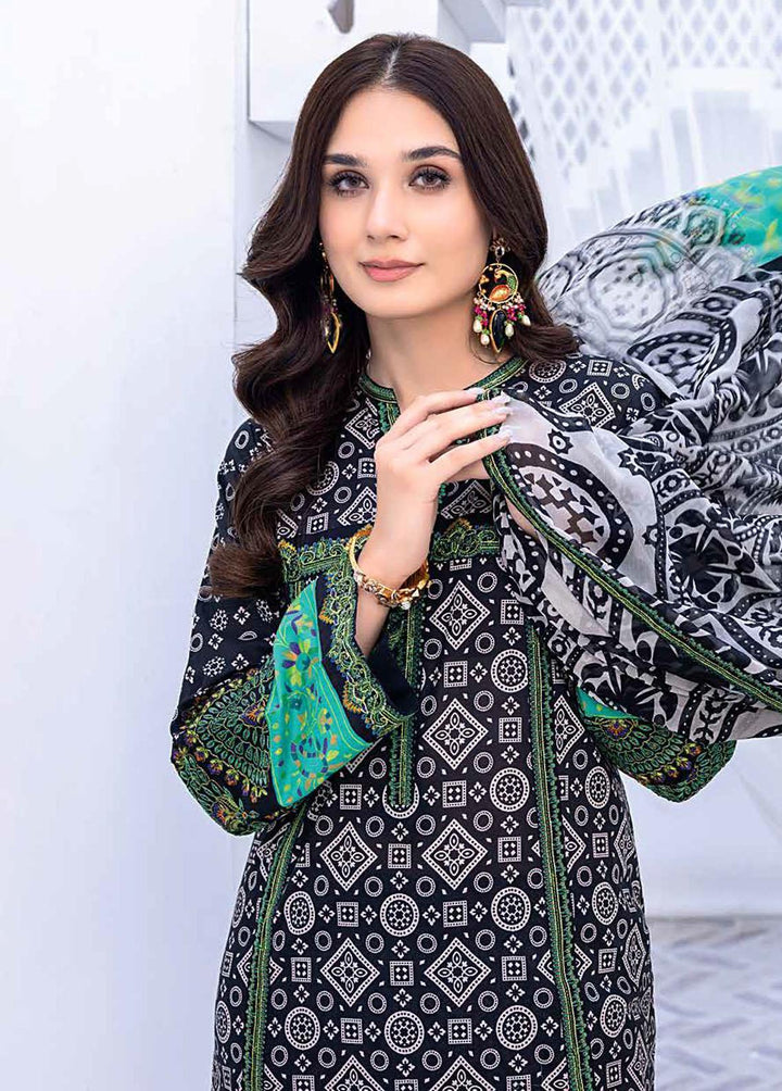 Zauq By Charizma Embroidered Lawn Suits Unstitched 3 Piece CRZ23BW BWS-08 - Black & White Collection
