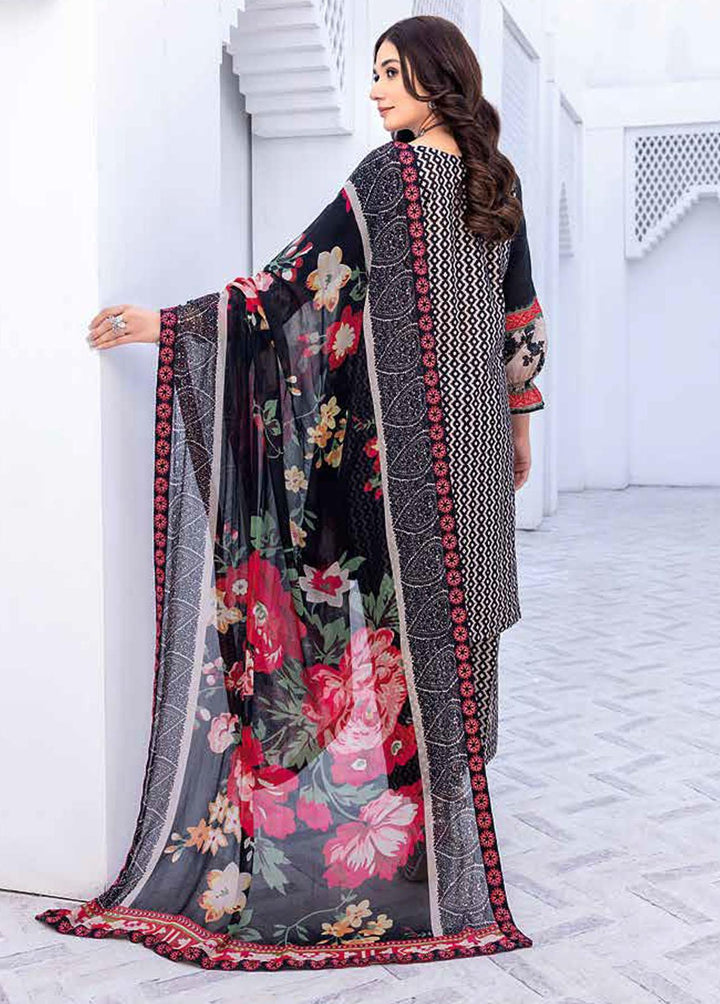 Zauq By Charizma Embroidered Lawn Suits Unstitched 3 Piece CRZ23BW BWS-09 - Black & White Collection