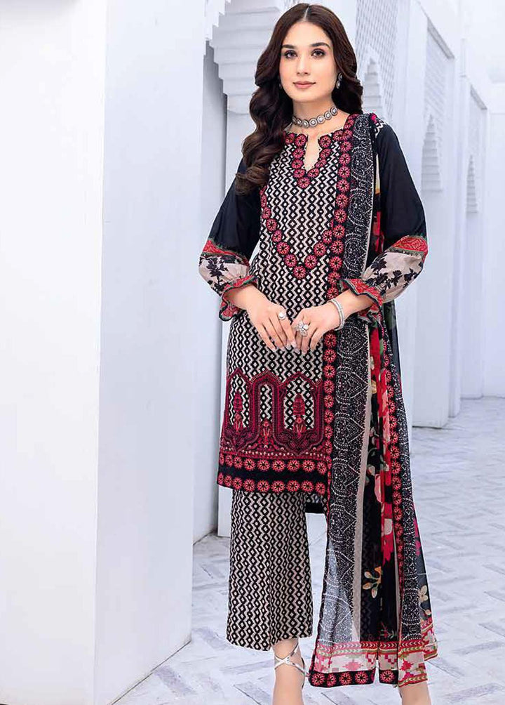 Zauq By Charizma Embroidered Lawn Suits Unstitched 3 Piece CRZ23BW BWS-09 - Black & White Collection