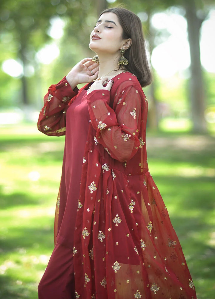 ZEB Pret Embroidered Chiffon 2 Piece Suit Naz