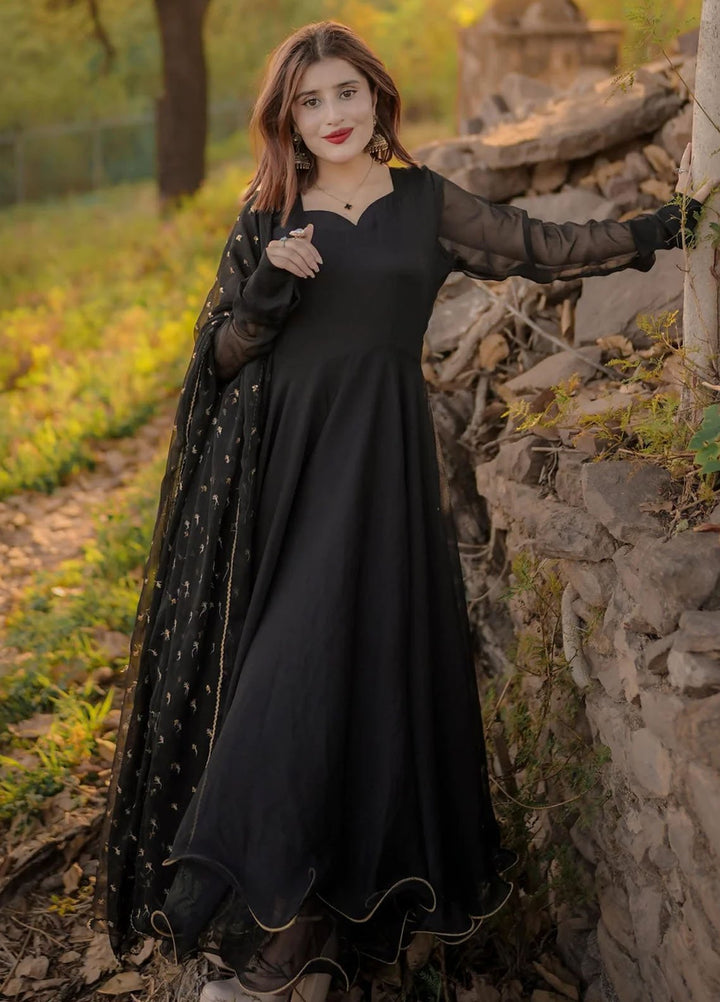 ZEB Pret Embroidered Chiffon 2 Piece Suit Noor E Siyah