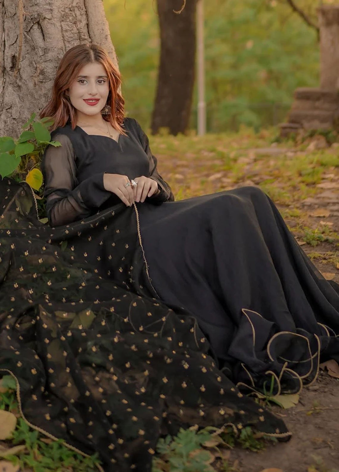 ZEB Pret Embroidered Chiffon 2 Piece Suit Noor E Siyah